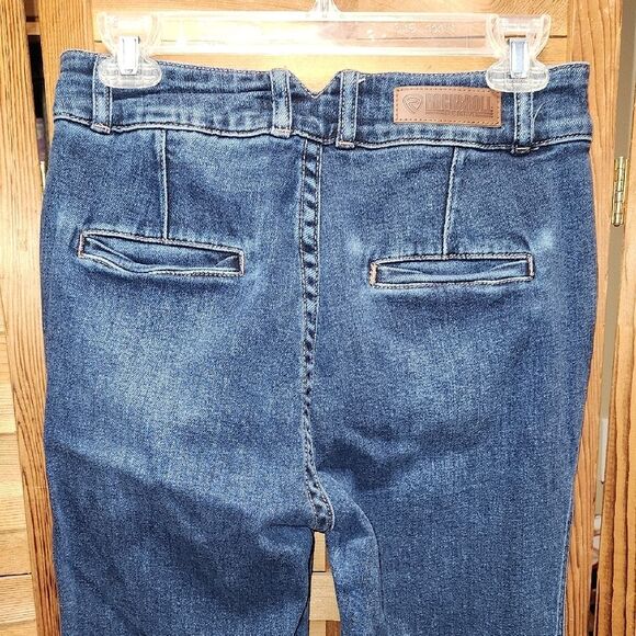 Rock & Roll Denim Blue Flare Wide Leg Jeans Pants Women 27 Waist  32 Inseam - Picture 10 of 13